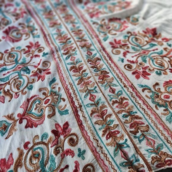 UMGEE Womens Floral Embroidered Dolman Top Blouse Size S Boho Colorful Artsy - Picture 3 of 7